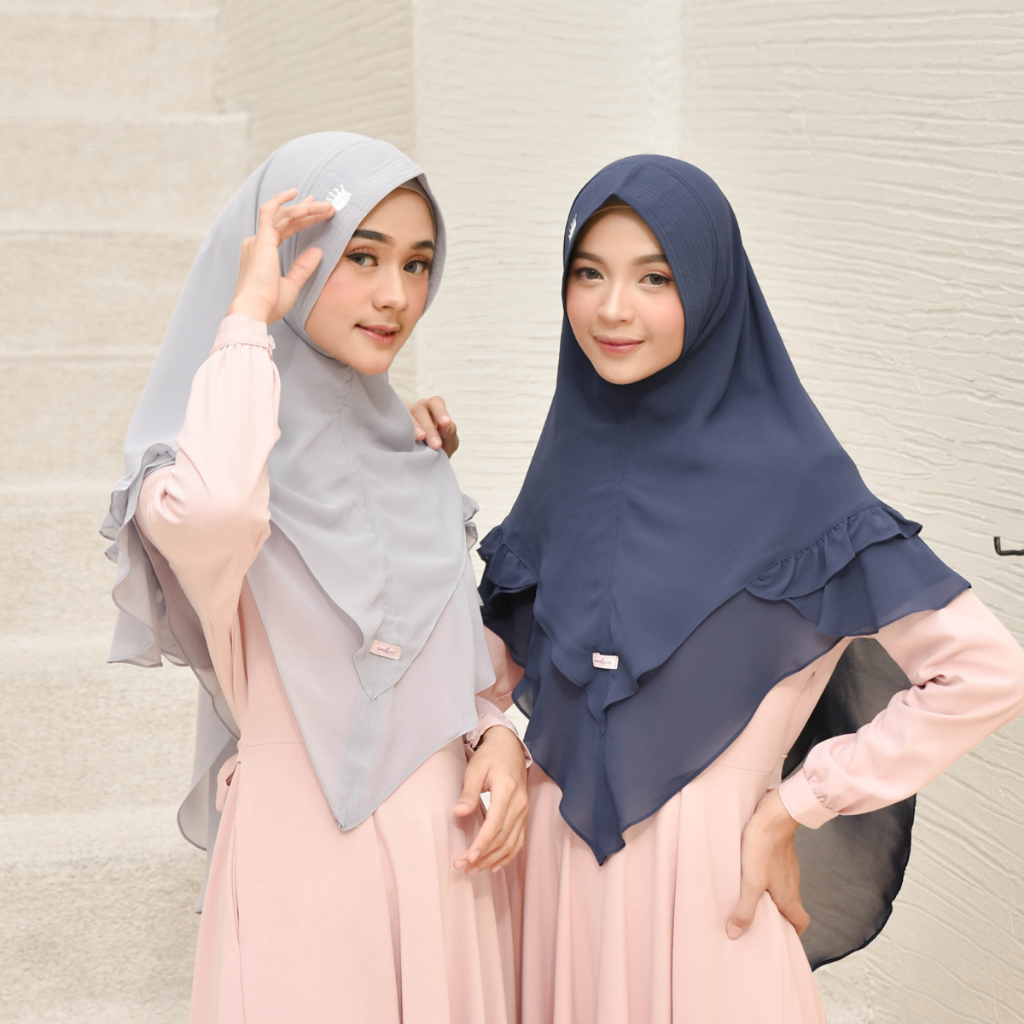 EmmaQueen - Khimar Dhiya Jilbab Instan Babydoll ebrima Pet Antem 2layer