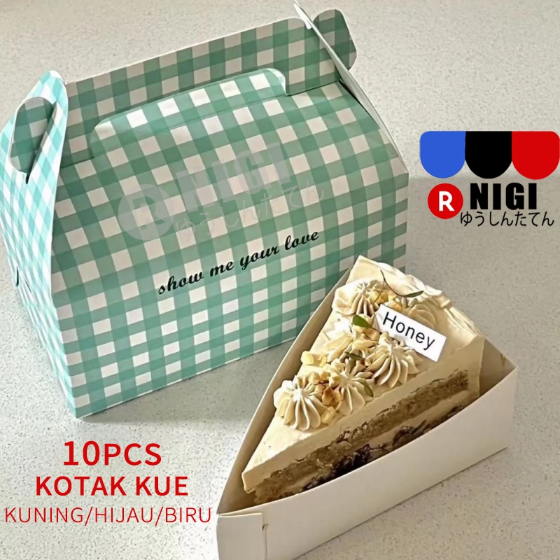 

NIGI Besar 10pcs Gable Box Dus Kue / Snack Roti Cake / Dus Tenteng