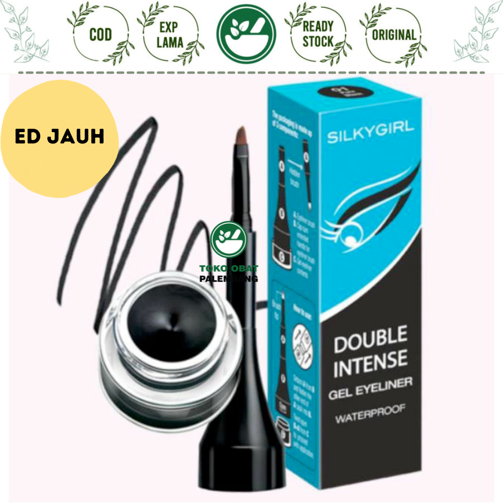 SILKYGIRL DOUBLE INTENSE GEL EYELINER WATERPROOF BLACK SILKY GIRL KUAS CELAK EYE LINER