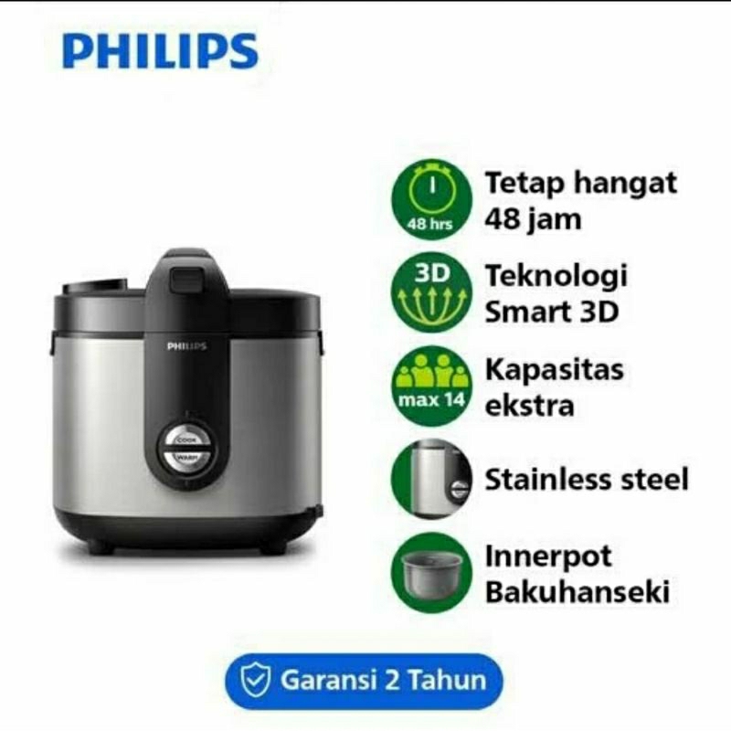 Philips HD3138/33 Magic Com 2.0 L Rice Cooker Viva Collection Penanak Nasi Garansi Resmi