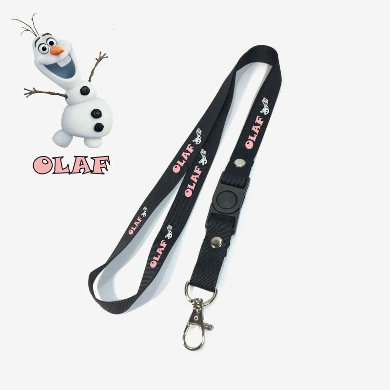 

Tali Lanyard OLAF / Lanyard Hitam Premium lanyard anime cartoon kartun / gantungan kunci / gantungan id card / gantungan flashdisk / nametag hp name tag / gantungan pengait handphone p