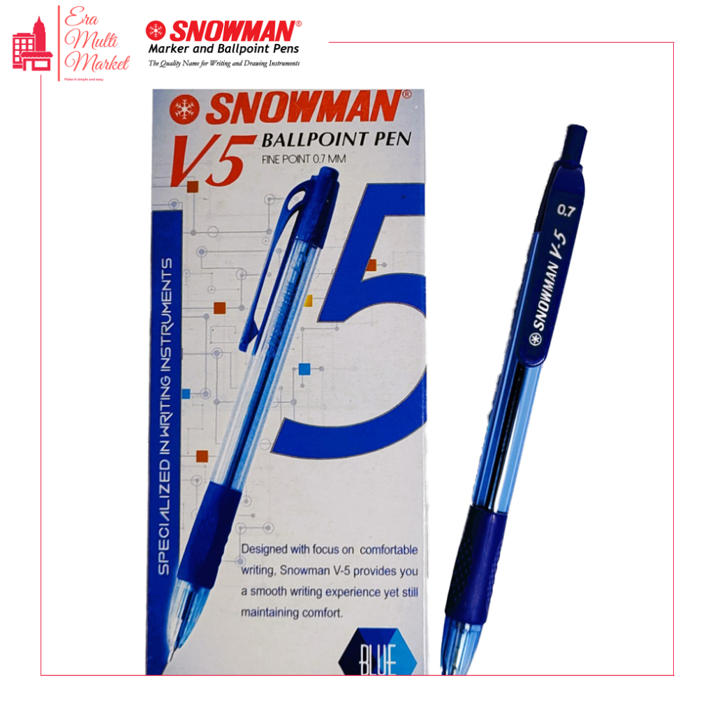 

Pena Snowman V5 0,7 mm / Pulpen 1 pcs Tinta Warna Biru dan Hitam