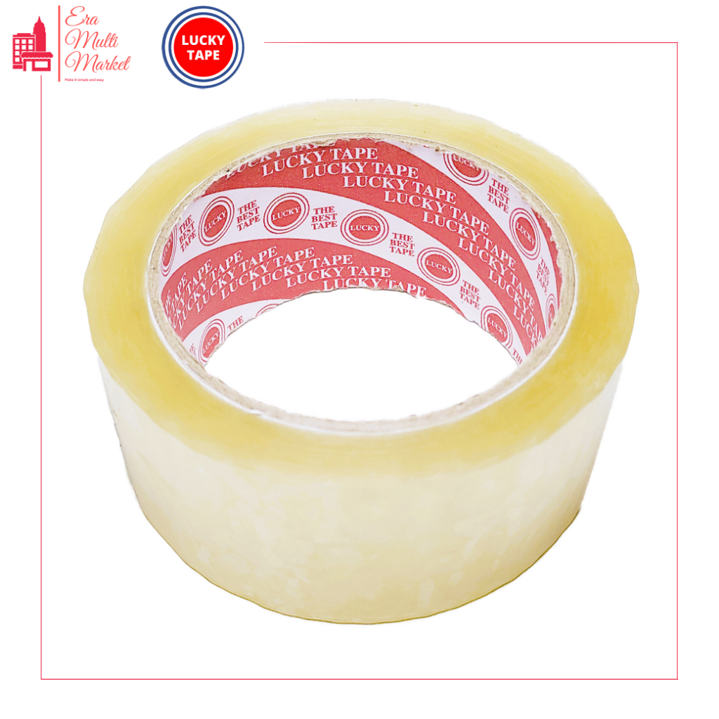 

Isolasi Lucky 2 inci 48mm x 90 yard / Selotip bening / Clear Tape 2 inch / Lakban / Transparan