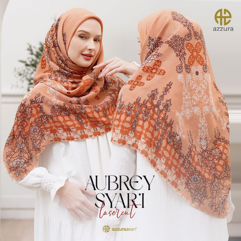 TERLARIS aubrey syari hijab jilbab segiempat azzura scarf serat perancis