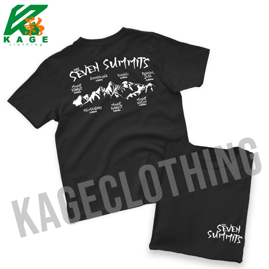 Kaos PENDAKI SEVEN SUMMITS Tshirt baju distro cotton combed 30s UNISEX KAOS PECINTA ALAM KAOS GUNUNG