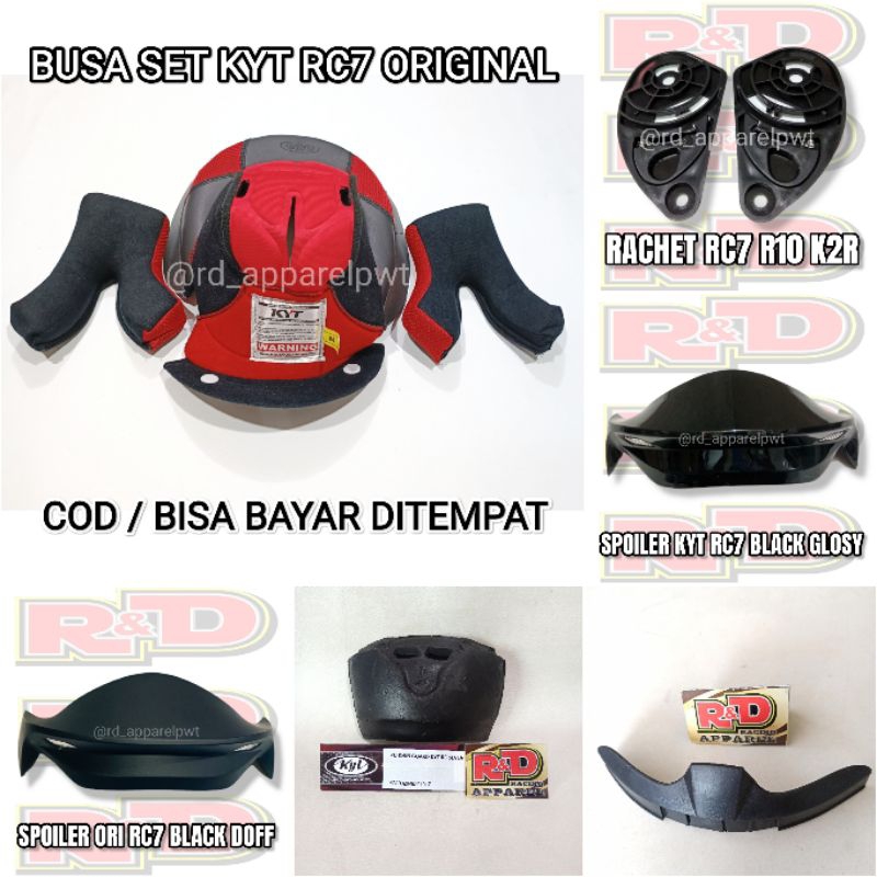 Spare part Spoiler helm kyt rc7 rc seven black original busa