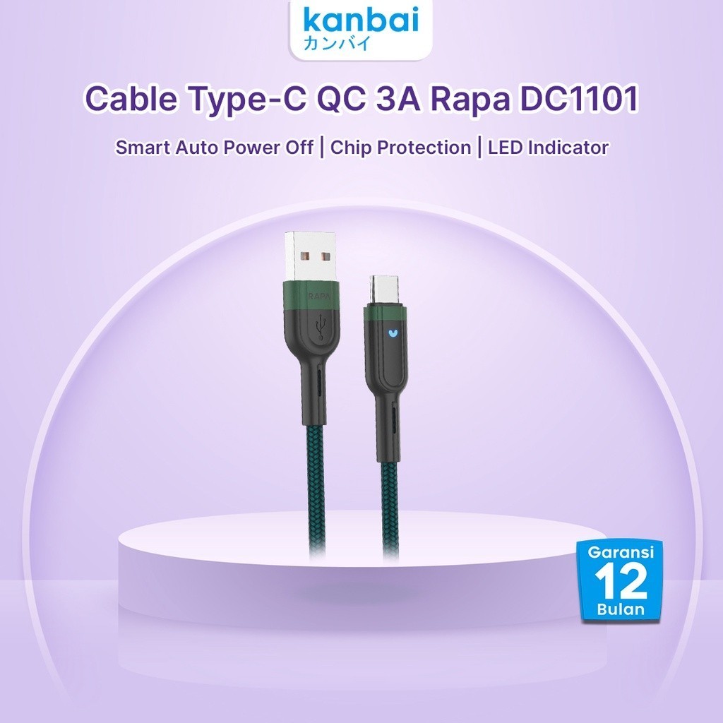 RAPATECH Kabel Type C 3A RAPA Line Off DC1101 Smart Auto Power Off Garansi