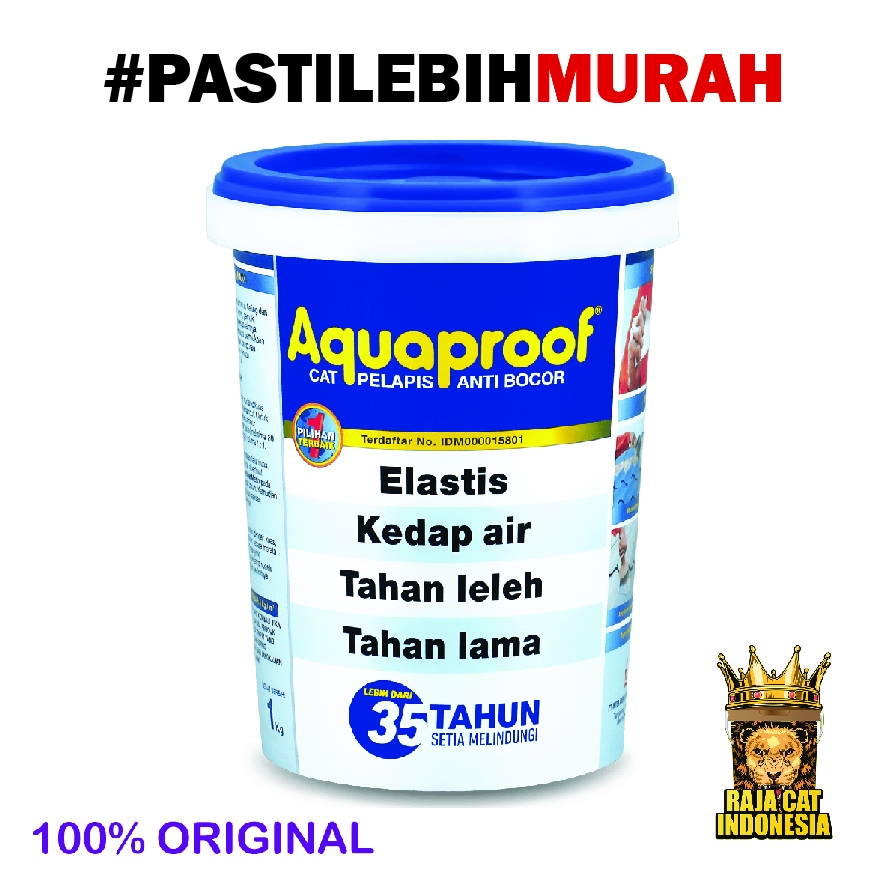 Cat Tembok Pelapis Anti Bocor Aquaproof Semua Warna 1 Kg Kaleng