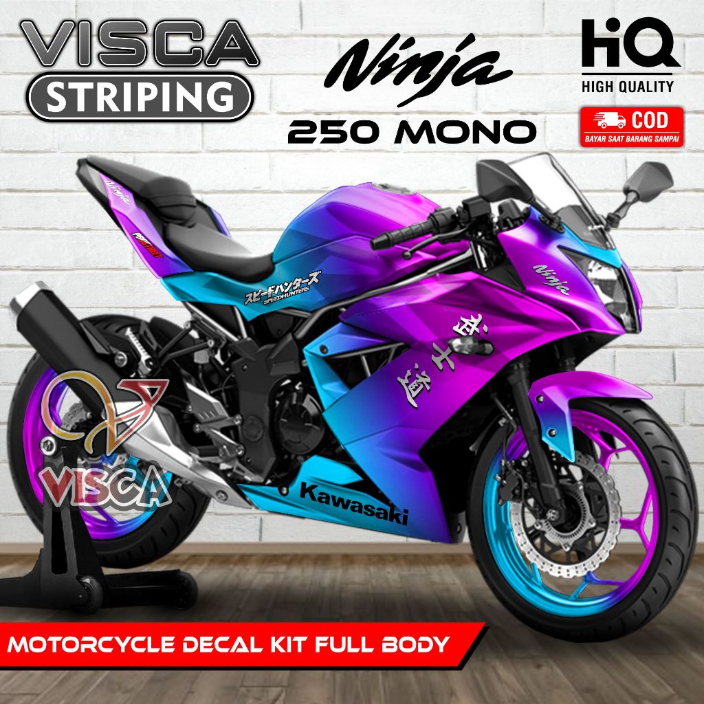 Decal Ninja 250 Mono Full Body - Stiker Motor Ninja Mono 250RR Full Body - Dekal Ninja 250 RR Mono -