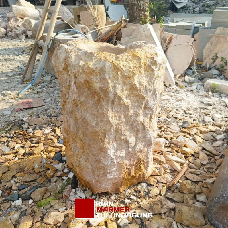 Pot Tanaman Besar Model Natural Bahan Marmer merah