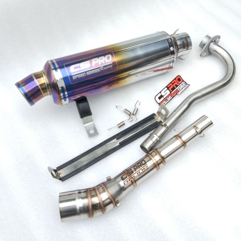 Original Knalpot Racing CS PRO Exhaust for motor bebek Jupiter Z,Supra X125,/110, Revo fit/absolut,B