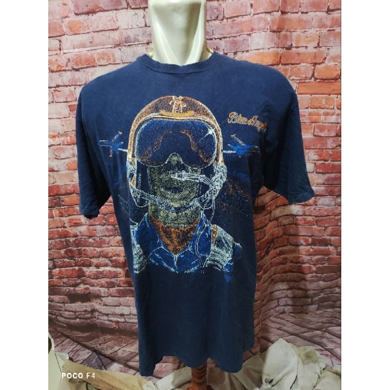 Kaos Vintage Single Stitch Military Arts Blue Angels Second