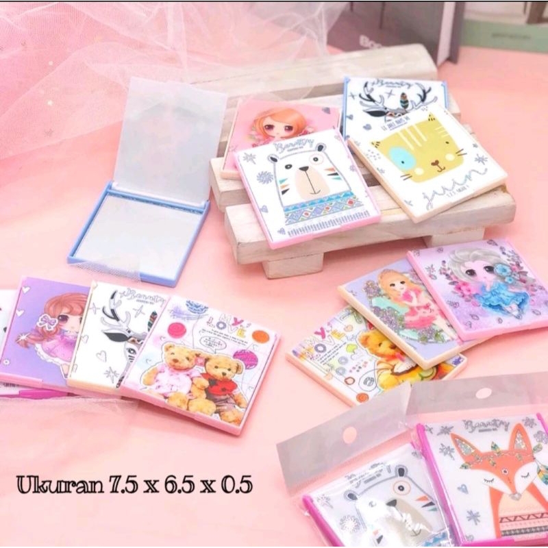CERMIN MAKE UP 3D/CERMIN LIPAT MINI/SOUVENIR MURAH