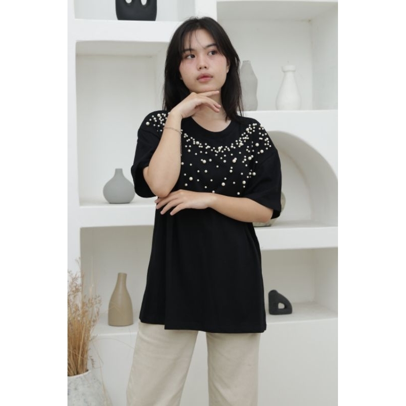 Korean Pearls Tshirt kaos oversized