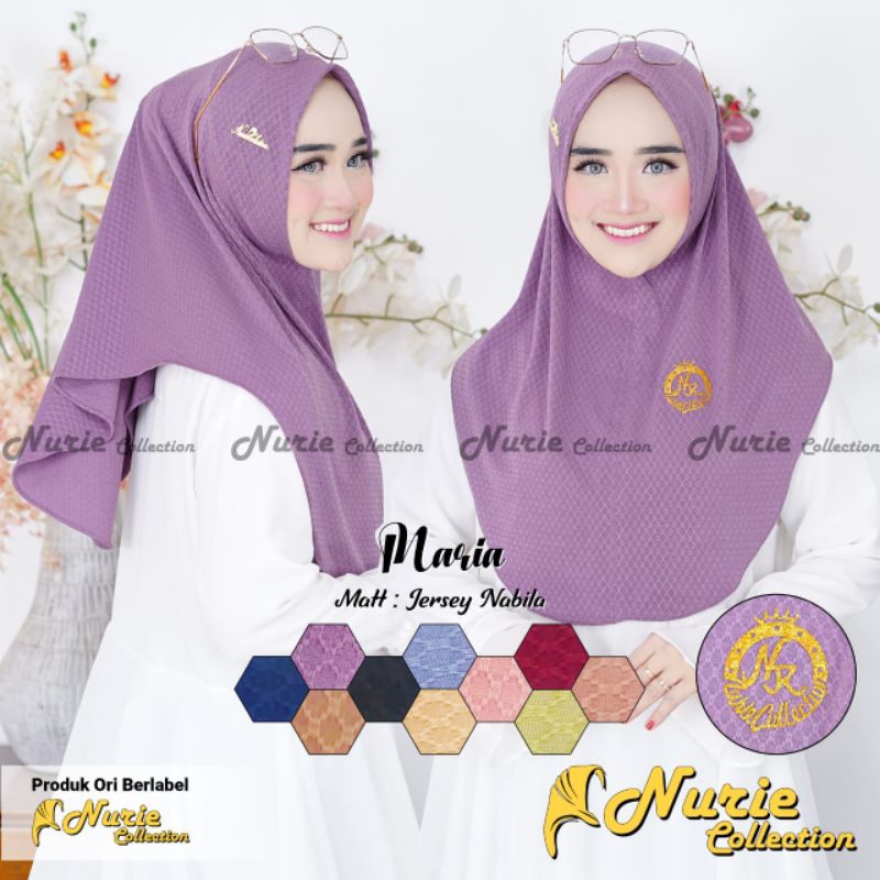Maria nurie jilbab instan bergo Syiria jilbab tanpa pet harian premium