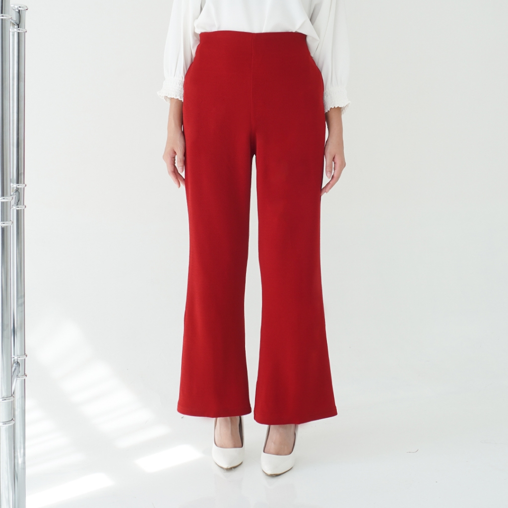 MALENE CUTBRAY PANTS PREMIUM C1010217 by SONIA | Celana cutbray wanita highwaist basic panjang karet