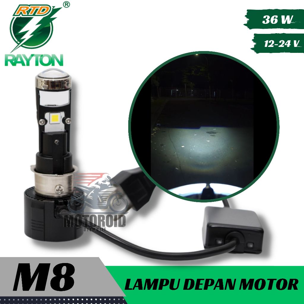 Lampu Utama LED RTD m8 projector mini h6 h4 hs1 projie HID NEW cut off motor
