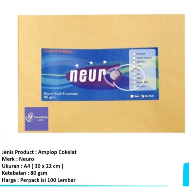 

Amplop coklat Neuro Brown Kraft Envelopes