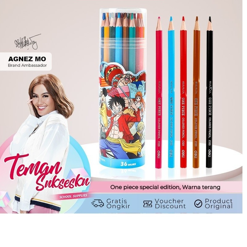 

Deli Pensil Warna / Colored Pencil One Piece Warna Cerah CC119 - isi 36pcs