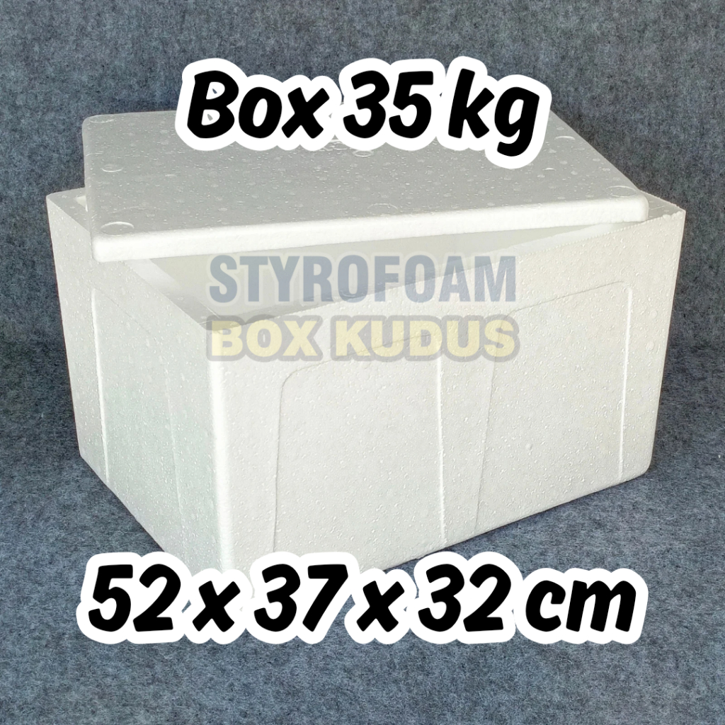 BOX 35 KG - Styrofoam Box Baru Penyimpanan Packing Frozen Food Box Ikan Gabus Ikan Sterofom Sterofoa