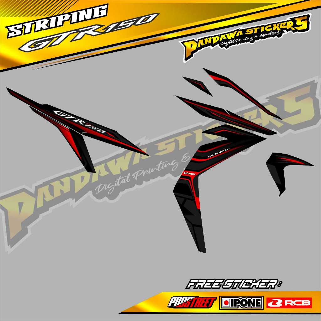 STRIPING VARIASI LIST MOTOR HONDA GTR 150 / STIKER VARIASI MOTOR HONDA GTR 150