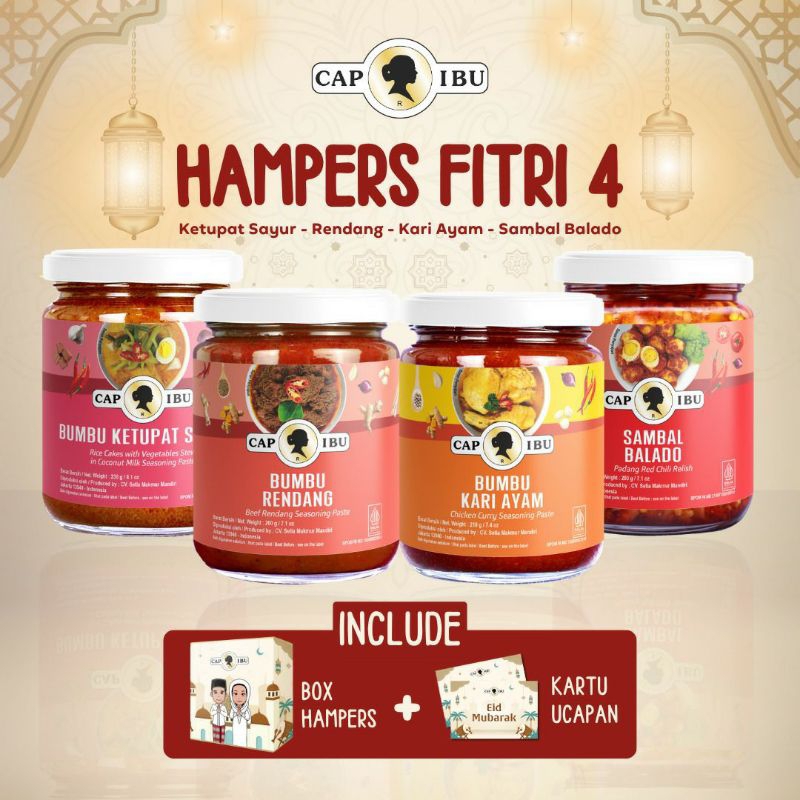 

CAP IBU Hampers Fitri 4 - Bumbu Ketupat Sayur / Bumbu Kari Ayam / Bumbu Rendang dan Sambal Balado