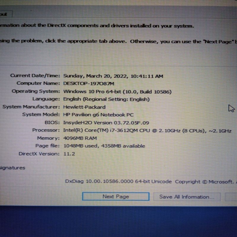HP Pavillion G6 i7-3612QM 8cores 2.10GHz
