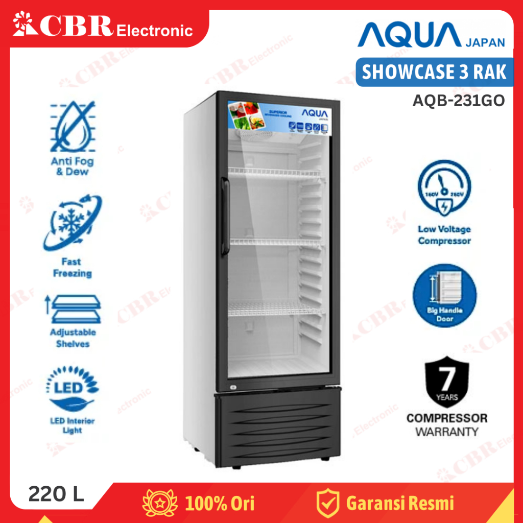 Showcase Display Cooler AQUA 3 Rak AQB-231GO