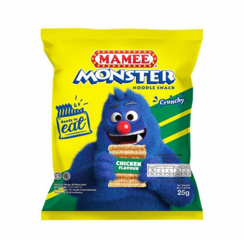 

Snack Mie Cemilan Snack Monster Mamme 8 x 25gram Chicken Favor Dan Bbq