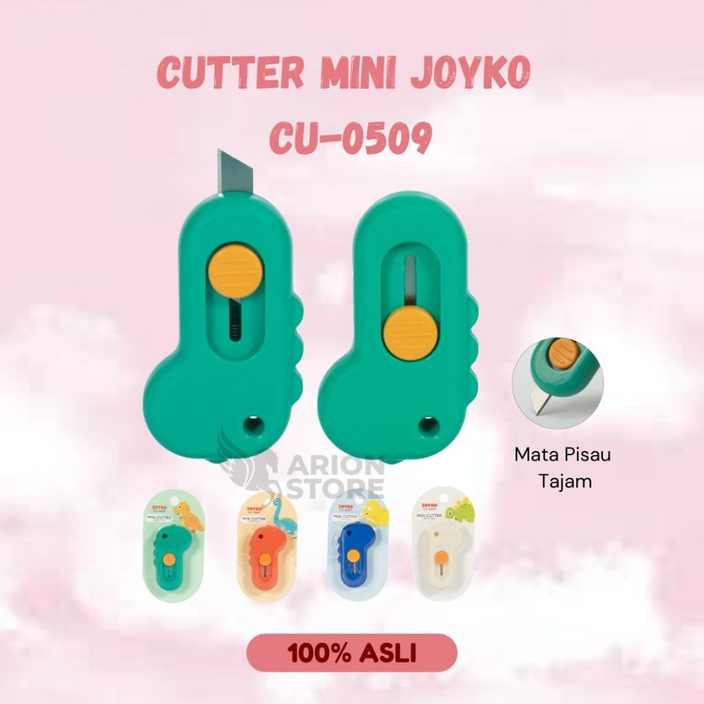 

[ARION STORE] Cutter Mini Joyko CU-0509 / Pemotong Kertas Joyko Dino / Cutter unboxing [PCS]