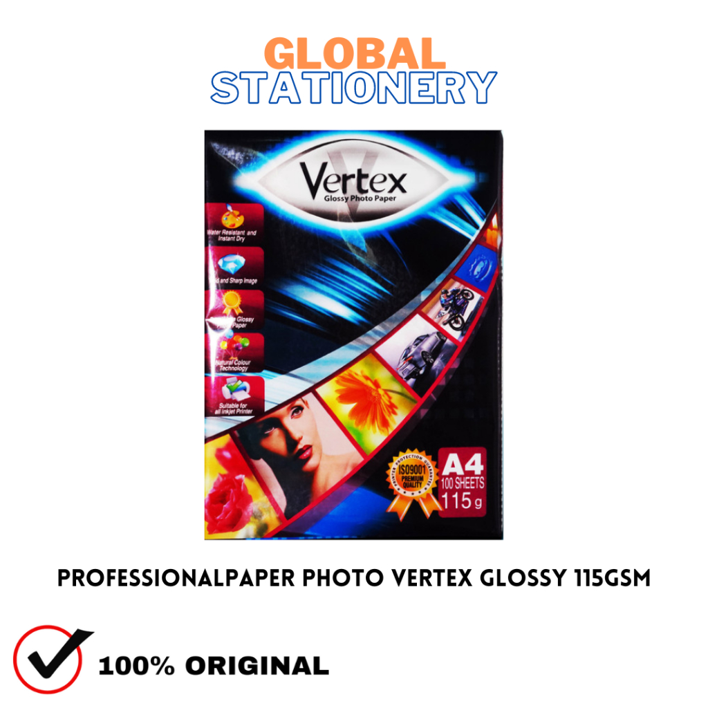 

Paper Photo / Foto Paper Vertex Glossy 115 GSM Kilat isi 100 lembar