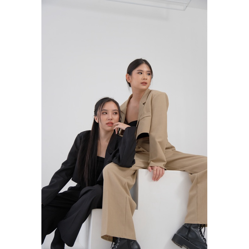 TripleV.label | Fifth Crop Blazer Set | Blazer Set Wanita | Crop Blazer