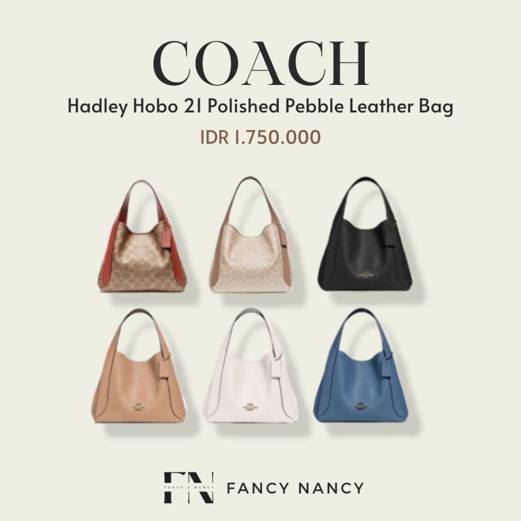 Coach Hadley Hobo 21 Polished Pebble Leather Bag