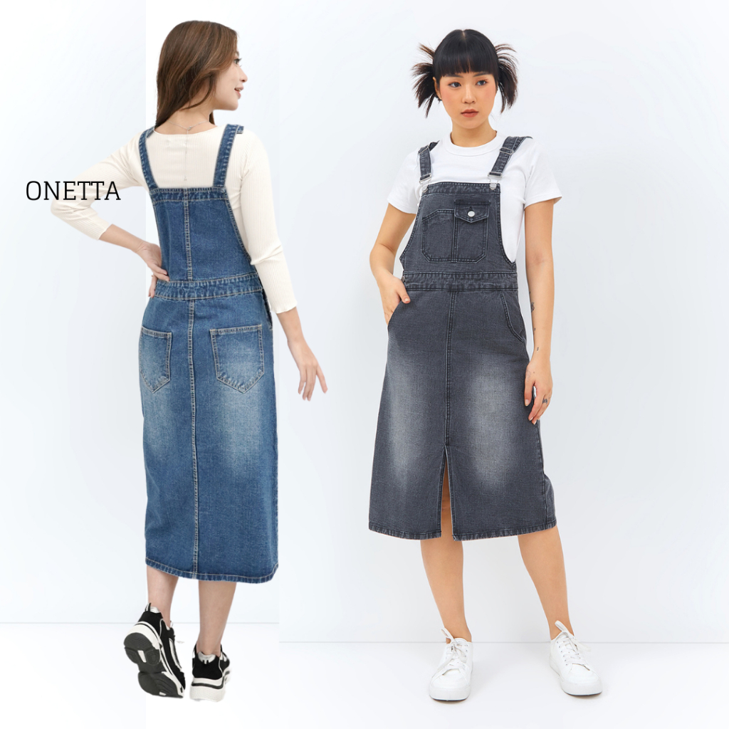 Denim Jumpsuit Overall Terusan Casual Style KYRA WEARPACK - Onetta