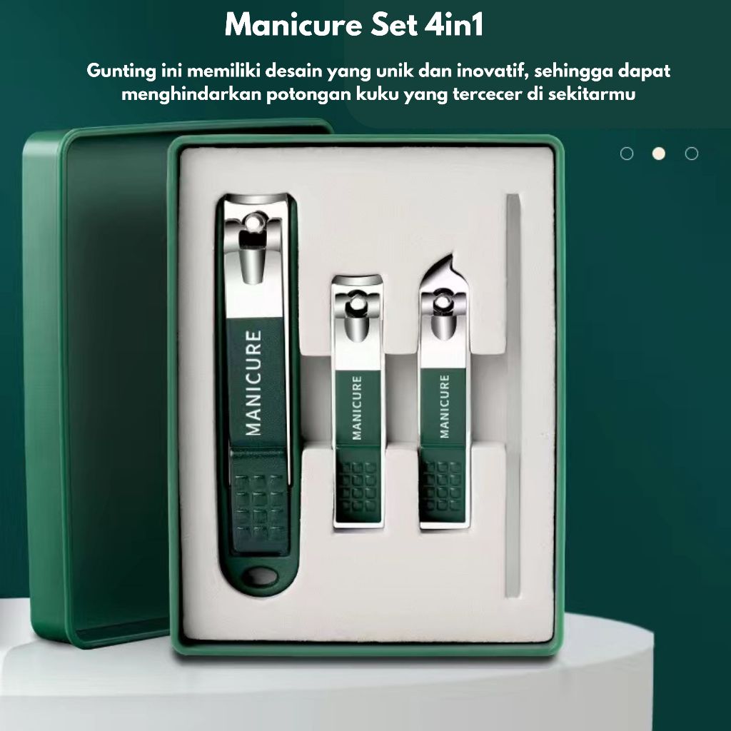 Gunting Kuku Set 4in1 Dengan Desain Anti Berceceran