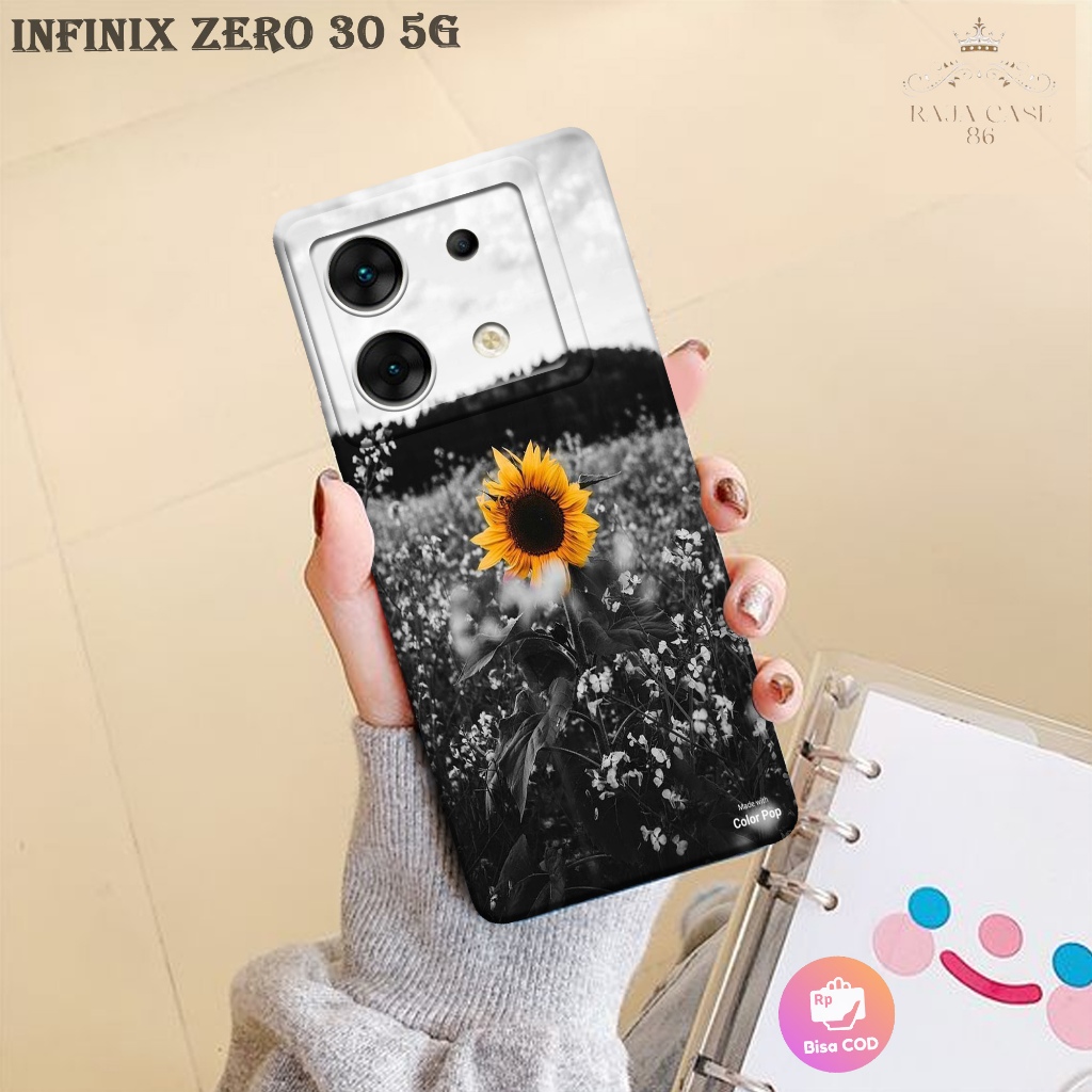 Case Infinix Zero 30 5G Terbaru - Rajacase - casing hp Zero 30 5G - Motif case BUNGA - Pelindung han