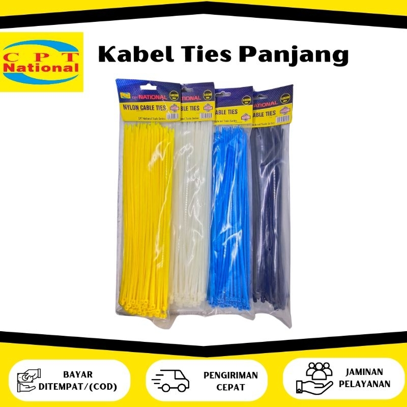 Kabel Ties CPT National / Kabel Tis/ Pengikat Kabel/ Cable Ties Hitam Putih Warna Warni Berkualitas 