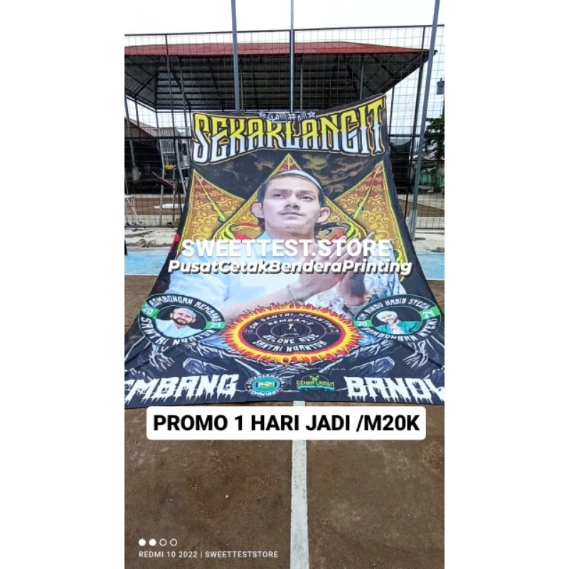 BENDERA PRINTING 200X150, 1 HARI JADI, BENDERA 3 MAJELIS, BENDERA SYEKHERMANIA, BENDERA SEKAR LANGIT