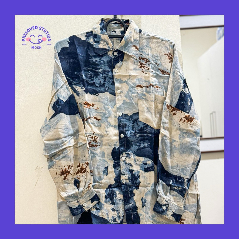 Korean Printed Premium Silk Shirt / Kemeja Lengan Panjang