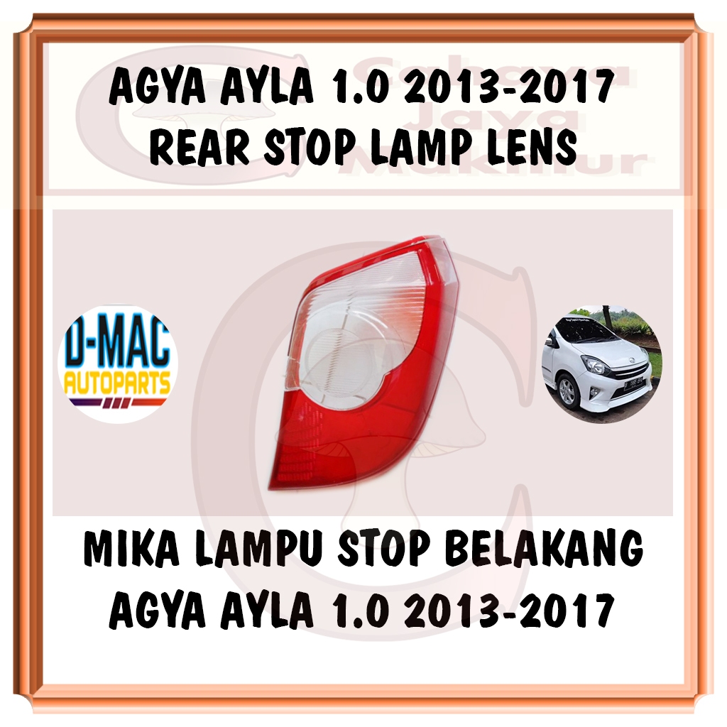 PCS Mika Kaca Lampu Stop Lamp Rem Sein Sen Belakang Toyota Agya Daihatsu Ayla 1.0 1000cc 2013-2017