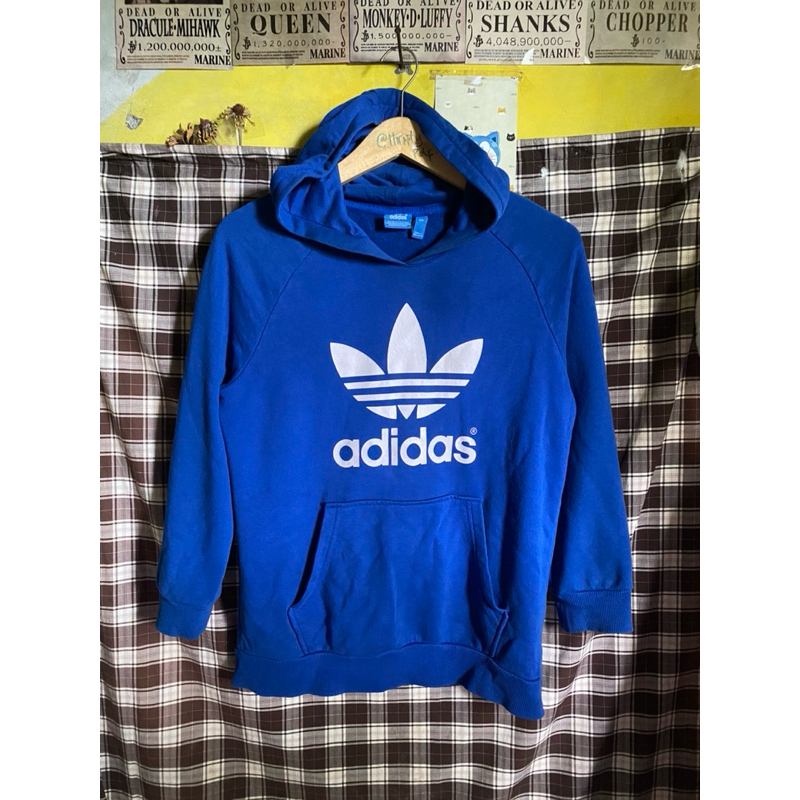 HOODIE ADIDAS TREEFOIL BIRU TUA NOMINS / JACKET HOODIE ADIDAS BIRU TUA TREEFOIL SCND ORIGINAL MURAH