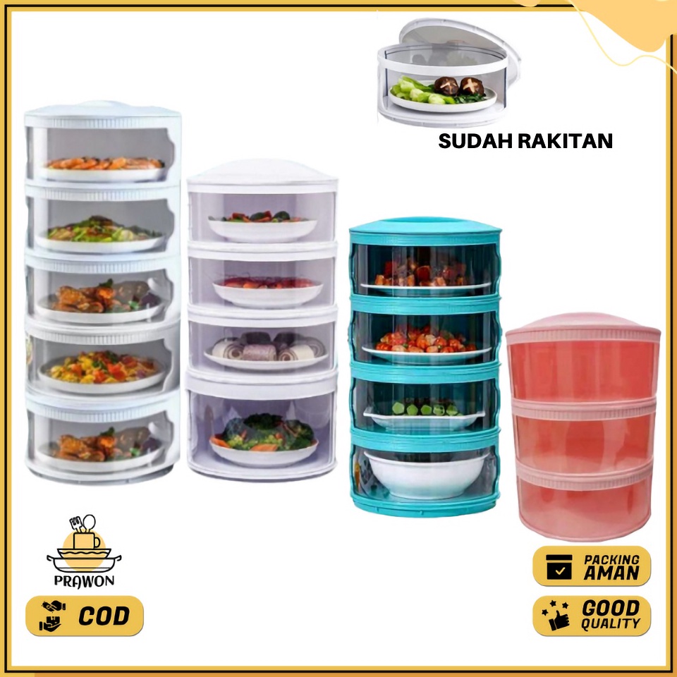 Pilih Ini Tudung Saji Rak Susun Tempat Penyimpanan Makanan Rakitan 2 3 4 5 Tingkat Tebal Tertutup Te