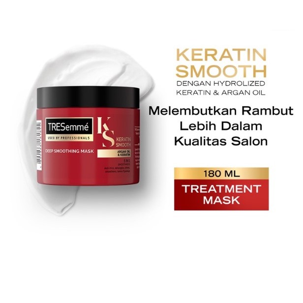 TRESEMME KERATIN SMOOTH HAIR MASK 180ML DEEP SMOOTHING MASKER RAMBUT ARGAN OIL KERATIN TREATMENT