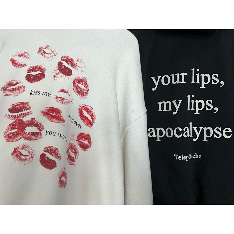 HOODIE KISS ME WHITE TELEPATI CHE