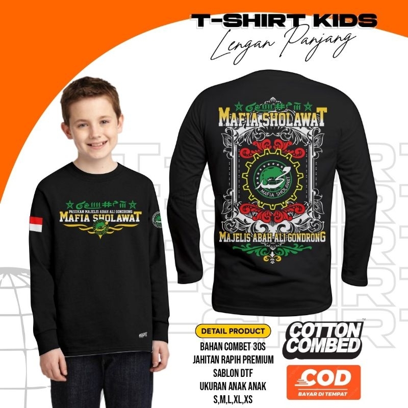 Kaos Santri  / Kaos Anak Panjang Syekermania  Mafia Sholawat