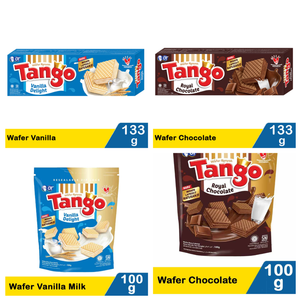 

Tango Wafer Renyah Varian Royal Chocolate Vanilla Delight Milk Biskuit Ratusan Lapis Rasa Cokelat Coklat Vanila Susu Snack Cemilan Biscuit Cookies Halal Ready New Stock Pekanbaru Riau Indonesia Gratis Free Bebas Ongkir COD Bayar Ditempat Ojek Gosend Grab