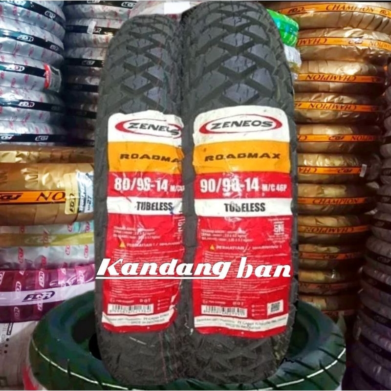 BAN TUBLES MATIC ZENEOS ROADMAX  VARIASI (80/90-14) (90/90-14) BAN BARU,FREE PENTIL
