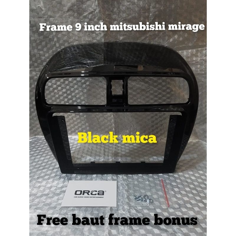 frame head unit android 9 inch mobil mitsubishi mirage free baut