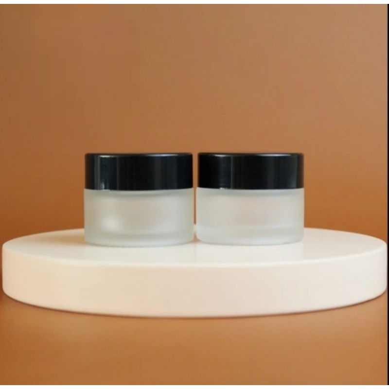 POT JAR KACA 15RG FROSTED TUTUP HITAM