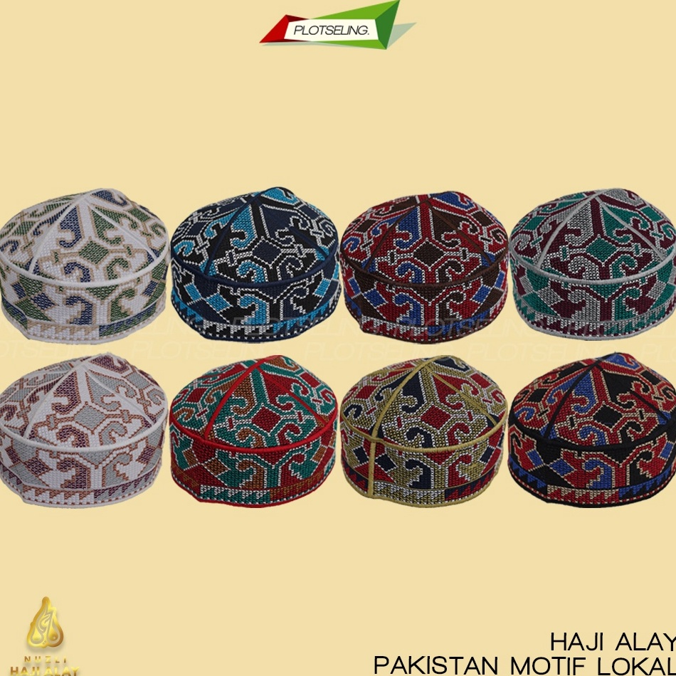 Terbagus Peci Kopiah PAKISTAN Original Full Bordir Anak Laki Laki Dewasa Motif Warna Hitam Putih Son